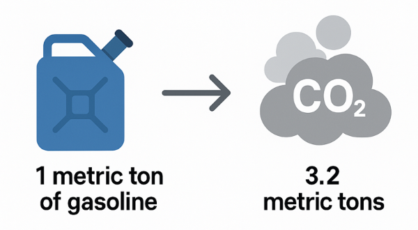 Gasoline gains weight when it's burned!